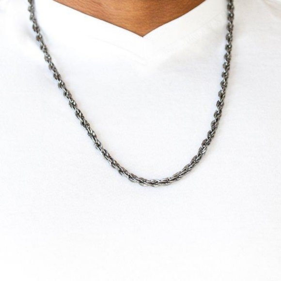 Instant Replay - Black Mens Necklace - Picture 2 of 2